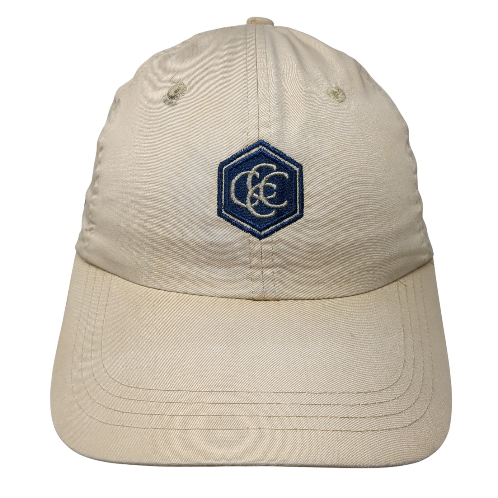 Ahead Strapback Hat Beige One Size Embroidered Logo Adjustable Outdoor